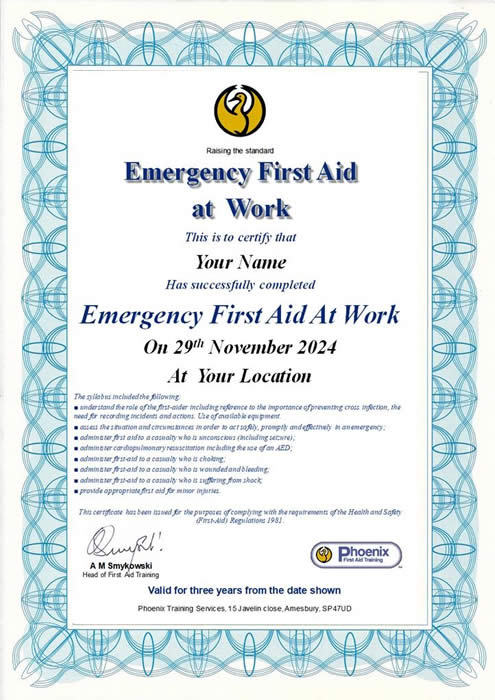 EFAW certificate